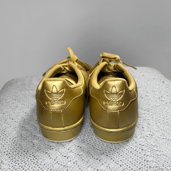 Adidas Superstar Gold Metallic Sneakers Size - Picture 3 of 5